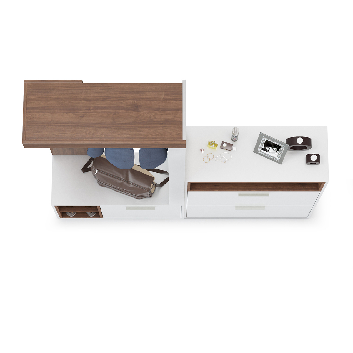 вешалка комбинированная лайт белый глянец