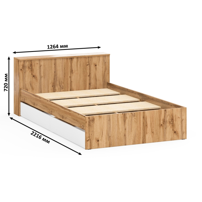 , Кровать с ящиками Ксения 1200 и туалетный столик в спальню с подсветкой 115
