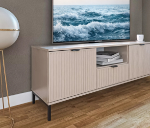 Тумба под телевизор Турин СБ-3572 Кашемир серый/МДФ Кашемир