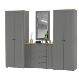 Два платяных шкафа Остин и комод с зеркалом