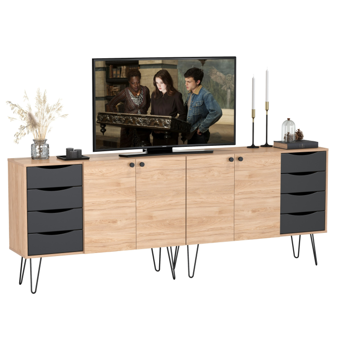 Комоды, Два комода-тумбы с четырьмя ящиками и дверкой каждый Брюс