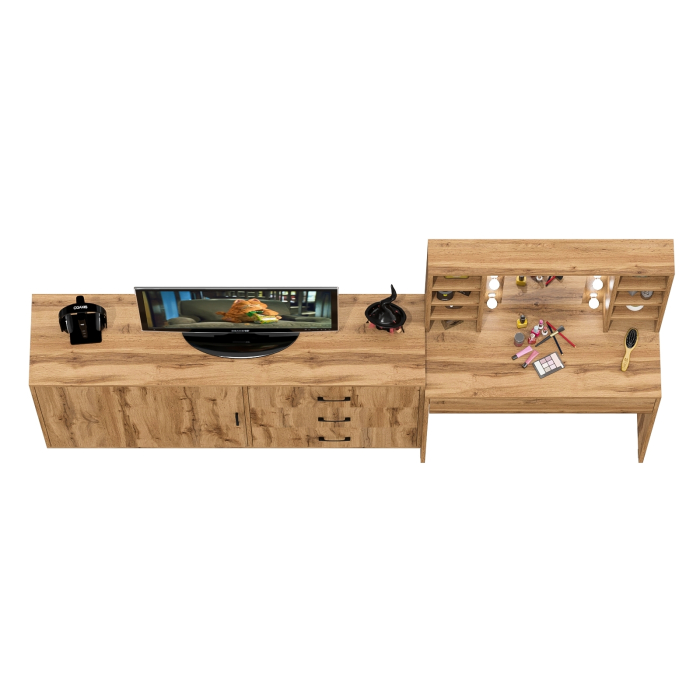 Туалетные столики, Столик туалетный с полочками и с подсветкой и комод 122-1504