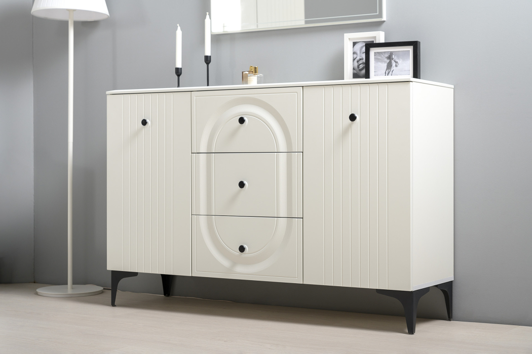 Стенки для гостиной, Два комода-ТВ-тумбы Валенсия № 90 с двумя навесными полками