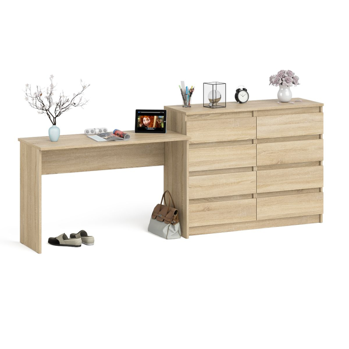 Домашние кабинеты, Комод Мори МК1200 на 8-мь выдвижных ящиков и Мори стол письменный 1200