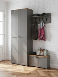 Два пенала в прихожую и тумба с вешалкой Остин