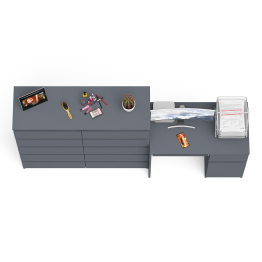 Комод большой МК1200 10-ть ящиков Мори и стол компьютерный МС-1 правый