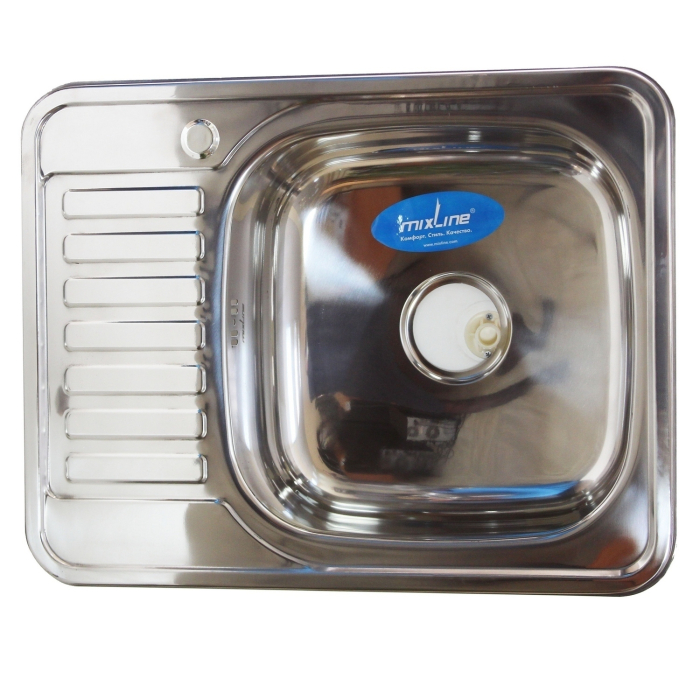 Кухонные мойки, Мойка врез 50х65 (0,6) прав, с сифоном