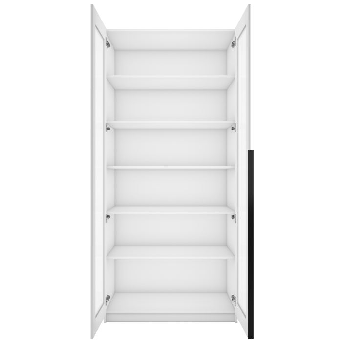 Шкафы распашные, Шкаф распашной Е1 Локер 101x52.5x220 см, с белым стеклом и полками