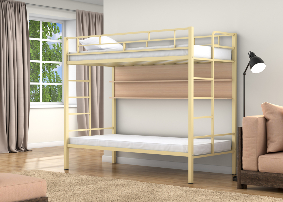Для подростков, Двухъярусная кровать Валенсия Твист полка дуб молочный