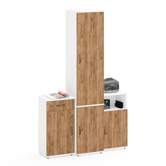 Домашние кабинеты, Тумба с ящиком и дверкой с пеналом 21Б и тумба с нишей Лидер-8