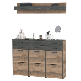 Три тумбы для обуви и навесная полка Трувор