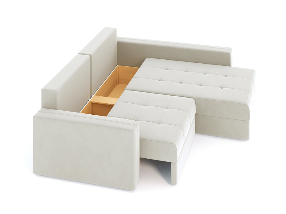 Диваны угловые в гостиную, Диван-кровать угловой Брест 2 секции еврокнижка, велюр