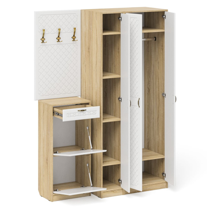 Прихожие, Мебель в прихожую П-6 компоновка № 50 фрезеровка ромб