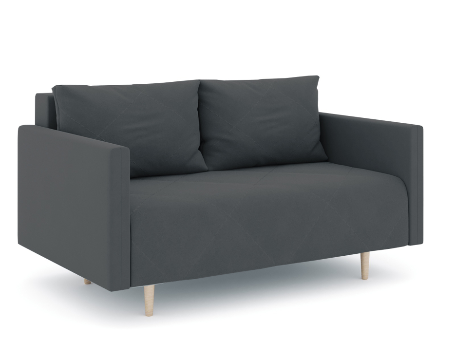 Диваны прямые кухонные, Диван прямой нераскладной Милли мини 2-х  местный с подлокотниками, велюр