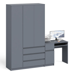 Компьютерный стол с тумбой с дверкой и ящиком левый и шкаф-комод Мори МШ1200-1
