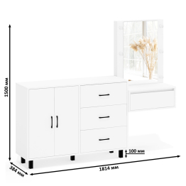 Стол косметический навесной с подсветкой и тумба-комод 123-1204.