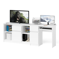 Домашние кабинеты, Стол компьютерный МС-1 левый с тумбой 1204 Мори