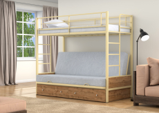 Для подростков, Двухъярусная кровать-диван Дакар 1 ящики Дуб ватан