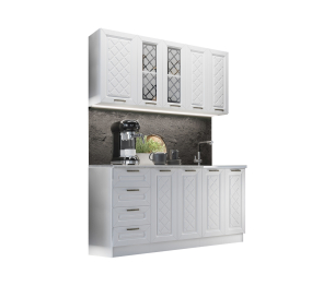 Кухня Агава Акация белая МДФ 1,6 м