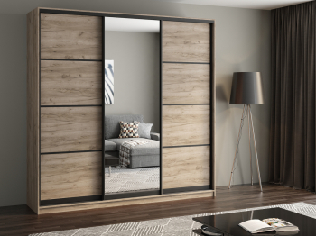 Шкаф купе 3-х дверный АЙСБЕРГ ЛОФТ 240 +зеркало