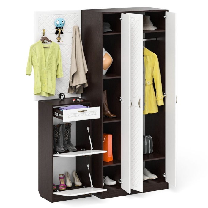 Прихожие, Мебель в прихожую П-6 компоновка № 50 фрезеровка ромб