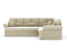 Диваны угловые в гостиную, Диван-кровать угловой Мирта дельфин, рогожка Люкс