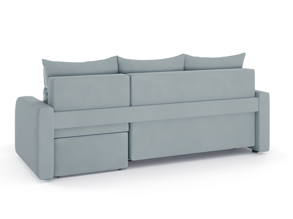 Диваны угловые в гостиную, Диван-кровать угловой Мини Люкс трехсекционная еврокнижка, велюр