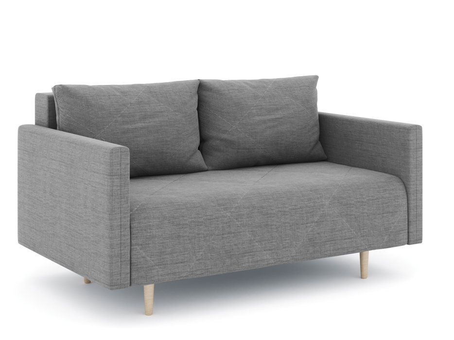 Диваны прямые кухонные, Диван прямой нераскладной Милли мини 2-х  местный с подлокотниками, рогожка Люкс