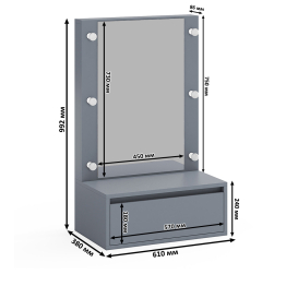 Стол косметический навесной с подсветкой и тумба-комод 123-1204.