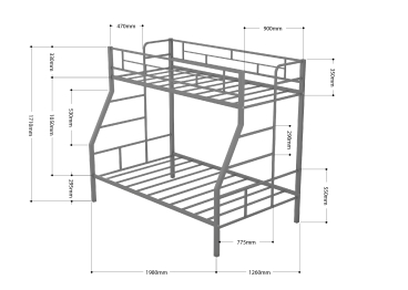 Двухъярусная кровать Раута Твист ящики дуб молочный