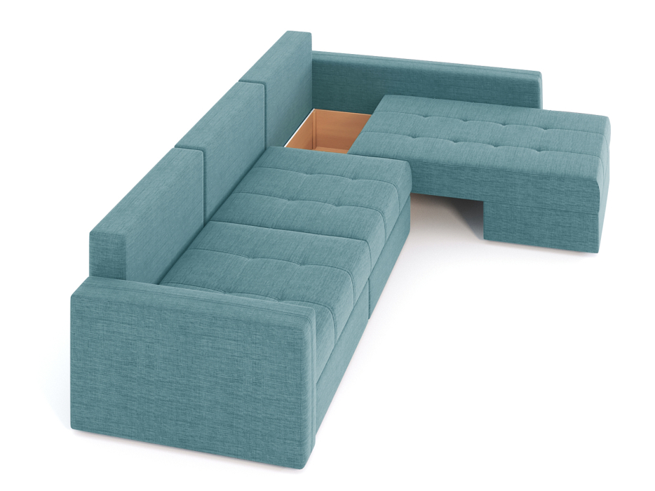 Диваны угловые в гостиную, Диван-кровать угловой Брест 3 секции еврокнижка, рогожка