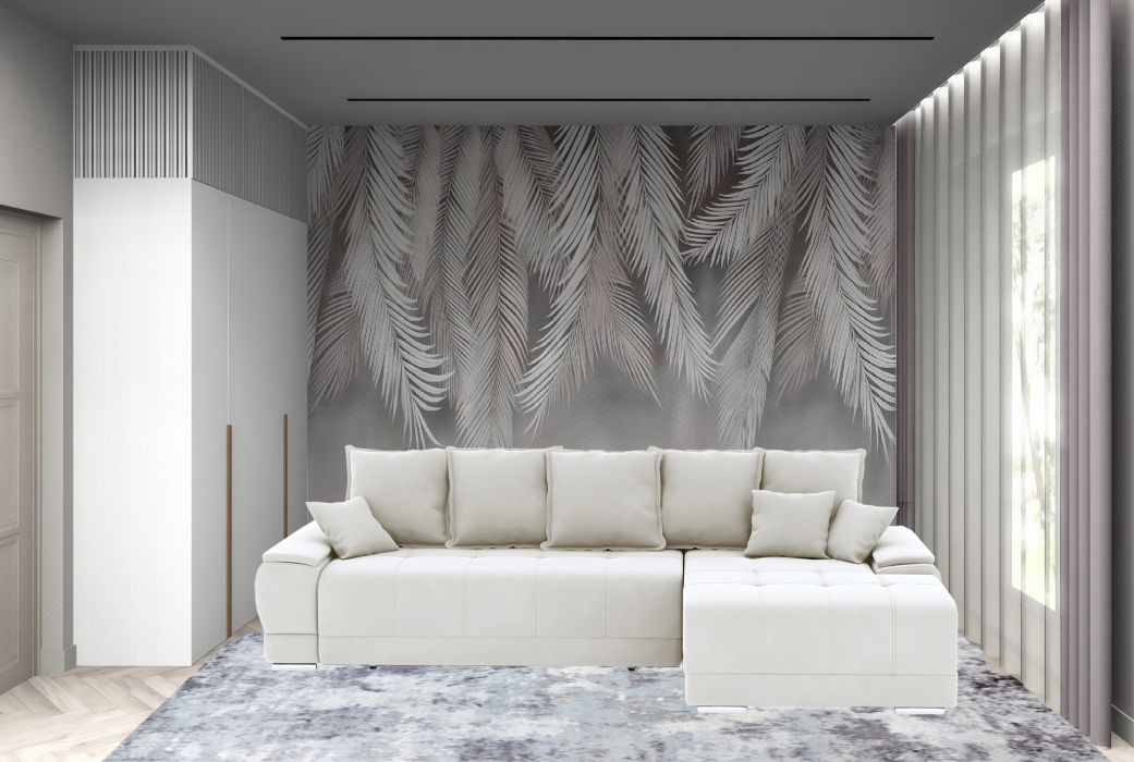 Диваны угловые в гостиную, Диван-кровать угловой Нордвикс ПБ, велюр