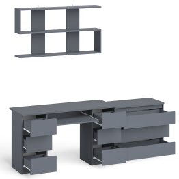 Комод Мори три ящика МК-800 и стол компьютерный Мори МС-2 с полкой 1200