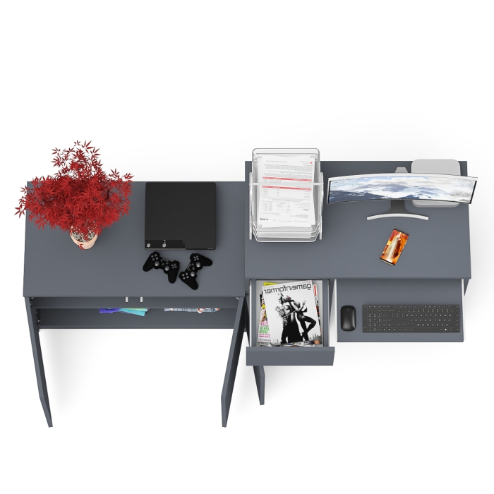 Прямые компьютерные столы, Компьютерный стол ящик и дверка Мори МС-1 левый с широкой тумбой 900