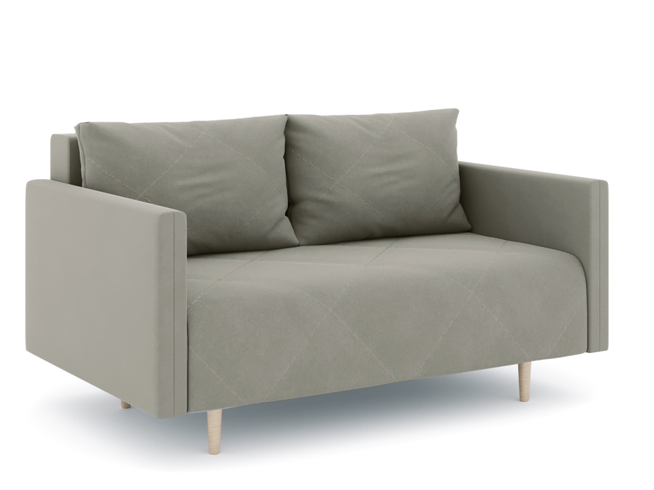 Диваны прямые кухонные, Диван прямой нераскладной Милли мини 2-х  местный с подлокотниками, велюр