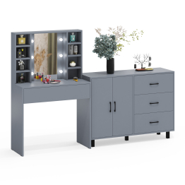 Туалетный столик с подсветкой 115 и тумба-комод 123-1204