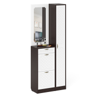 Прихожие, Высокая обувница с зеркалом и пеналом П-6 № 23 МДФ фрезеровка ромб