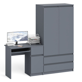 Шкаф-комод Мори МШ900 2 ящика с компьютерным столом МС-1 правым Мори