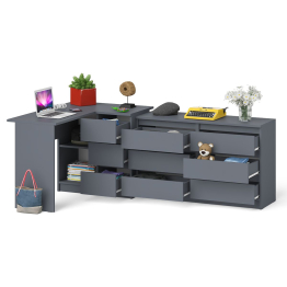 Комод Мори 1200 6 ящиков и компьютерный угловой стол МС-16 правый