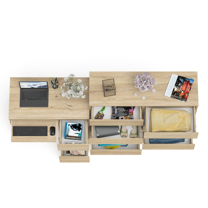 Компьютерные столы, Комод Мори МК1200 8-мь ящиков со столом компьютерным МС-6 правым