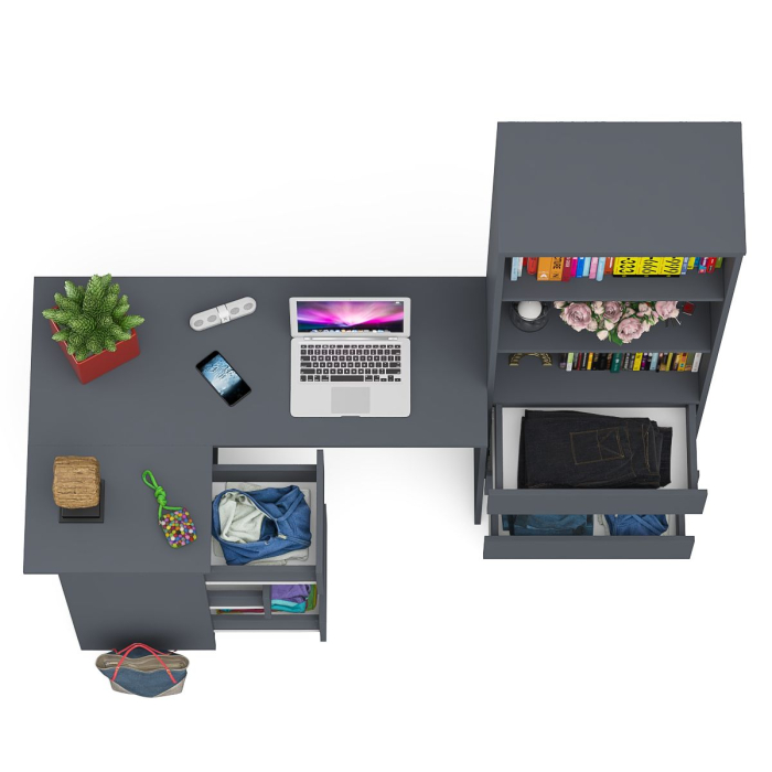 Домашние кабинеты, Стеллаж-комод Мори МСТ600 3 ящика и стол угловой компьютерный МС-16 левый