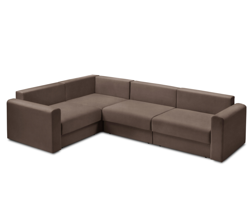 Диваны угловые в гостиную, Диван угловой Мэдисон Лонг со спальным местом, микровелюр