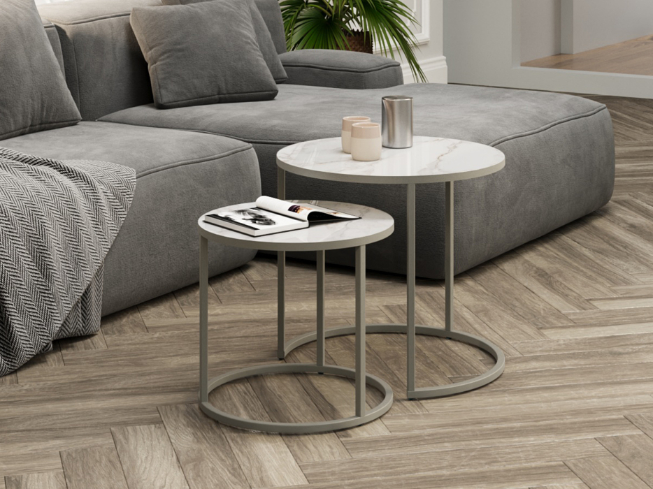 Журнальные столики, Комплект журнальных столов Sline Верона керамогранит 40/50