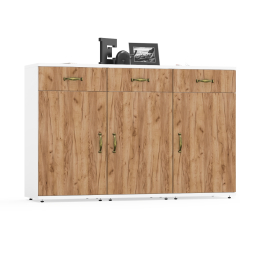 Три тумбы с дверками и ящиками Лидер-8.