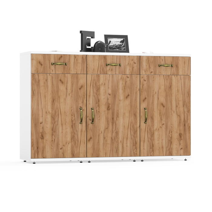 Домашние кабинеты, Три тумбы с дверками и ящиками Лидер-8.