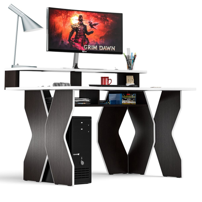 Прямые компьютерные столы, Стол для геймера с надстройкой МД-СК5-1400Н