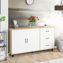 Широкий тумба-комод с ящиками и дверками РВК 123-1604