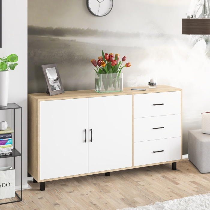 Комоды, Широкий тумба-комод с ящиками и дверками РВК 123-1604