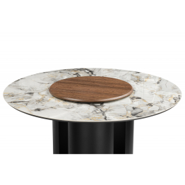 Керамический стол Иган 137 (чёрная нога)