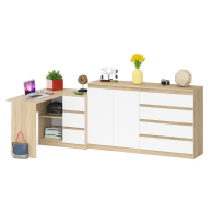 Компьютерные столы, Стол угловой компьютерный МС-16 правый с комодом-тумбой МК-1600 Мори